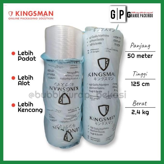 

ready stock TERMURAH!!! Bubble Wrap Roll PREMIUM 125cm x 50m Ukuran 2,4kg KINGSMAN