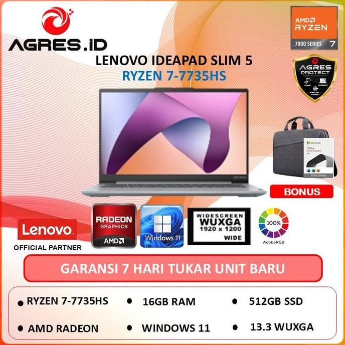 LENOVO IDEAPAD SLIM 5 13 RYZEN 7-7735HS 16GB 512GB w11 13" wuxga