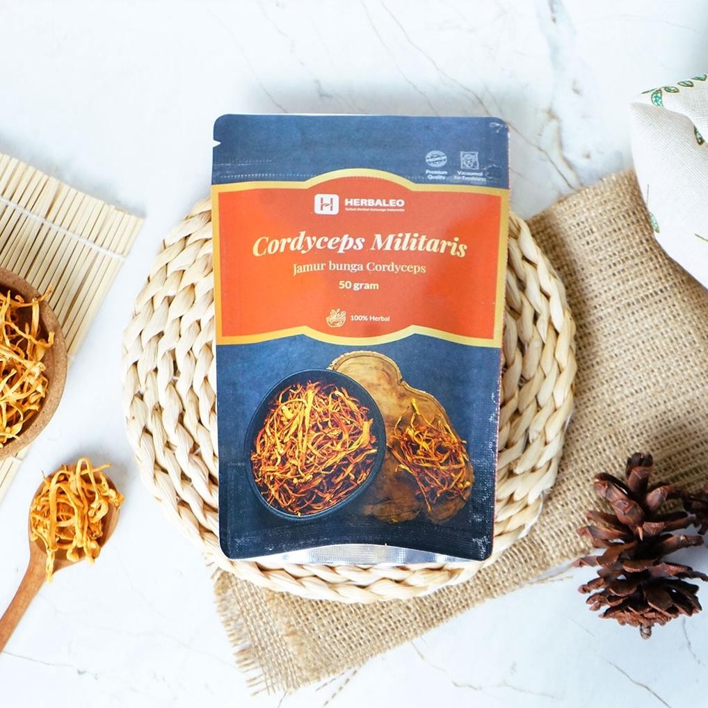 

ready Herbaleo Jamur Cordyceps Militaris 50 gram ( Jamur Bunga Cordyceps ) murah