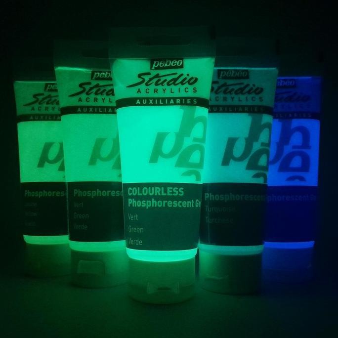

ready Pebeo Glow In The Dark Acrylic Paint 100 ml Phosphorescent Gel Fosfor