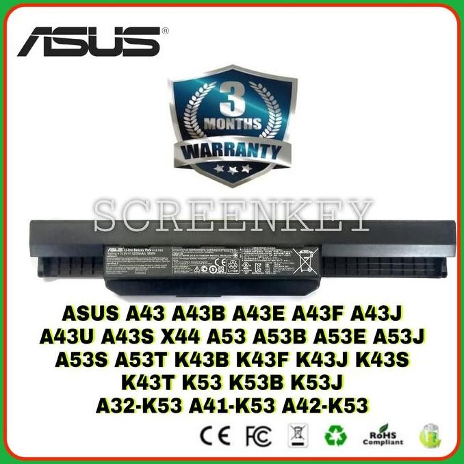 Baterai Batre Laptop Asus Original A43S A43Sj A43E K43U K43Sj K43T K43