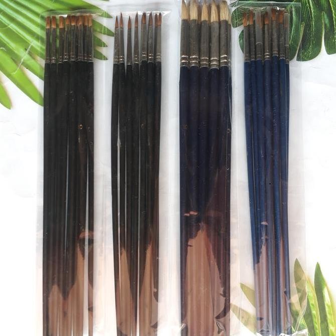 

ready Phoenix Kuas Lukis Premium Brush Round Flat Paket Bundling isi 10pcs