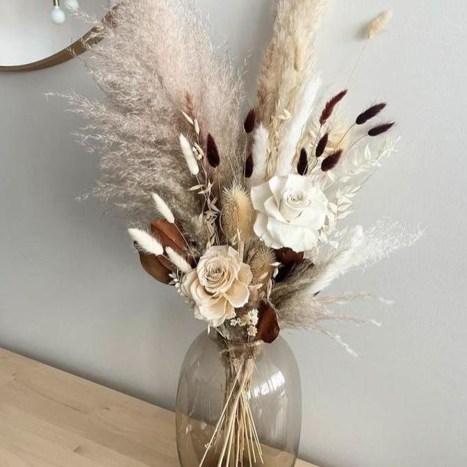 ready 1 set bunga aesthetic JUMBO ukuran besar Vas Meja vas aesthetic vas bunga kering buket bunga k