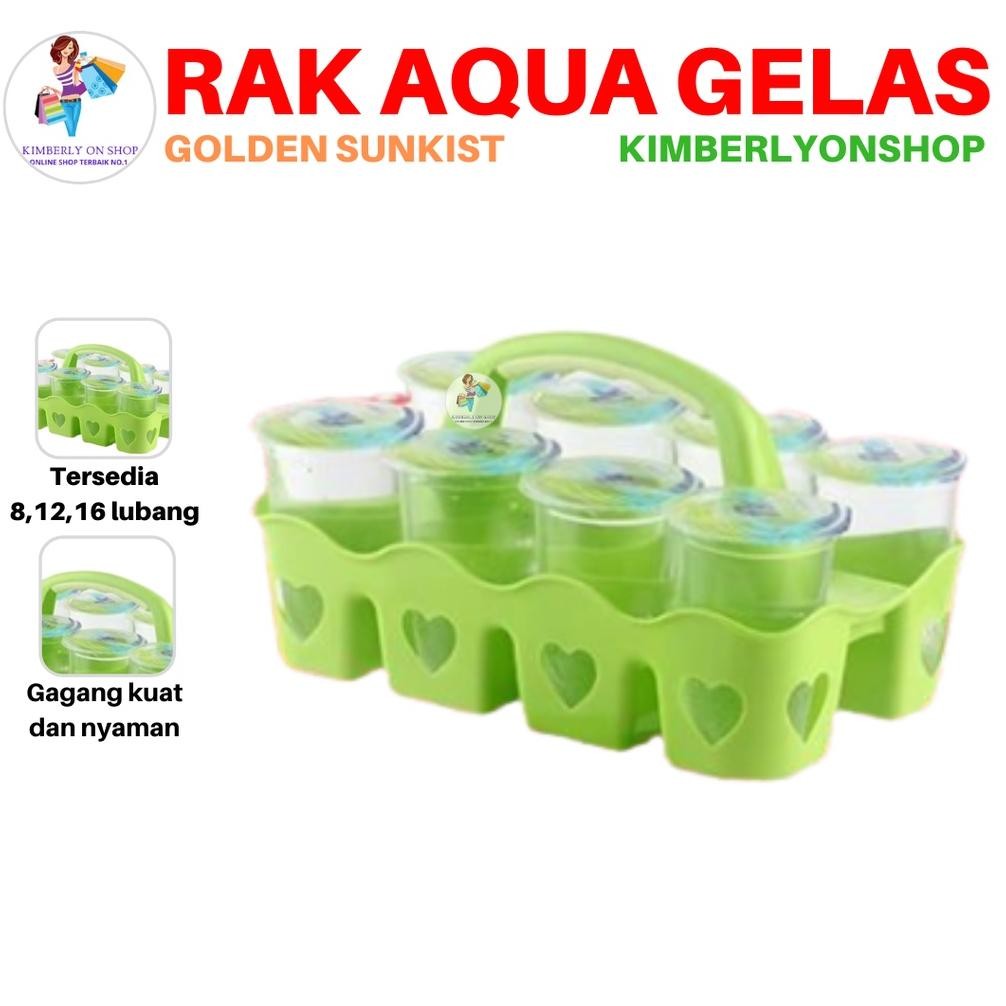 Rak Aqua Gelas Keranjang Aqua Plastik Rak Minuman Golden Sunkist Baru