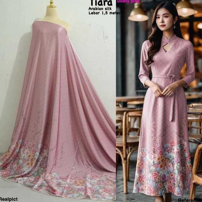KAIN ARABIAN SILK motif TIARA | kain premium silk murah