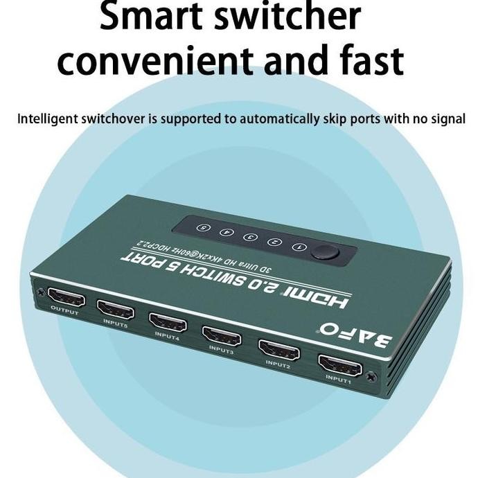 new  BAFO HDMI Switcher 5 IN 1 OUT 4K Switch HDMI 2.0 ORIGINAL BAFO BF-178