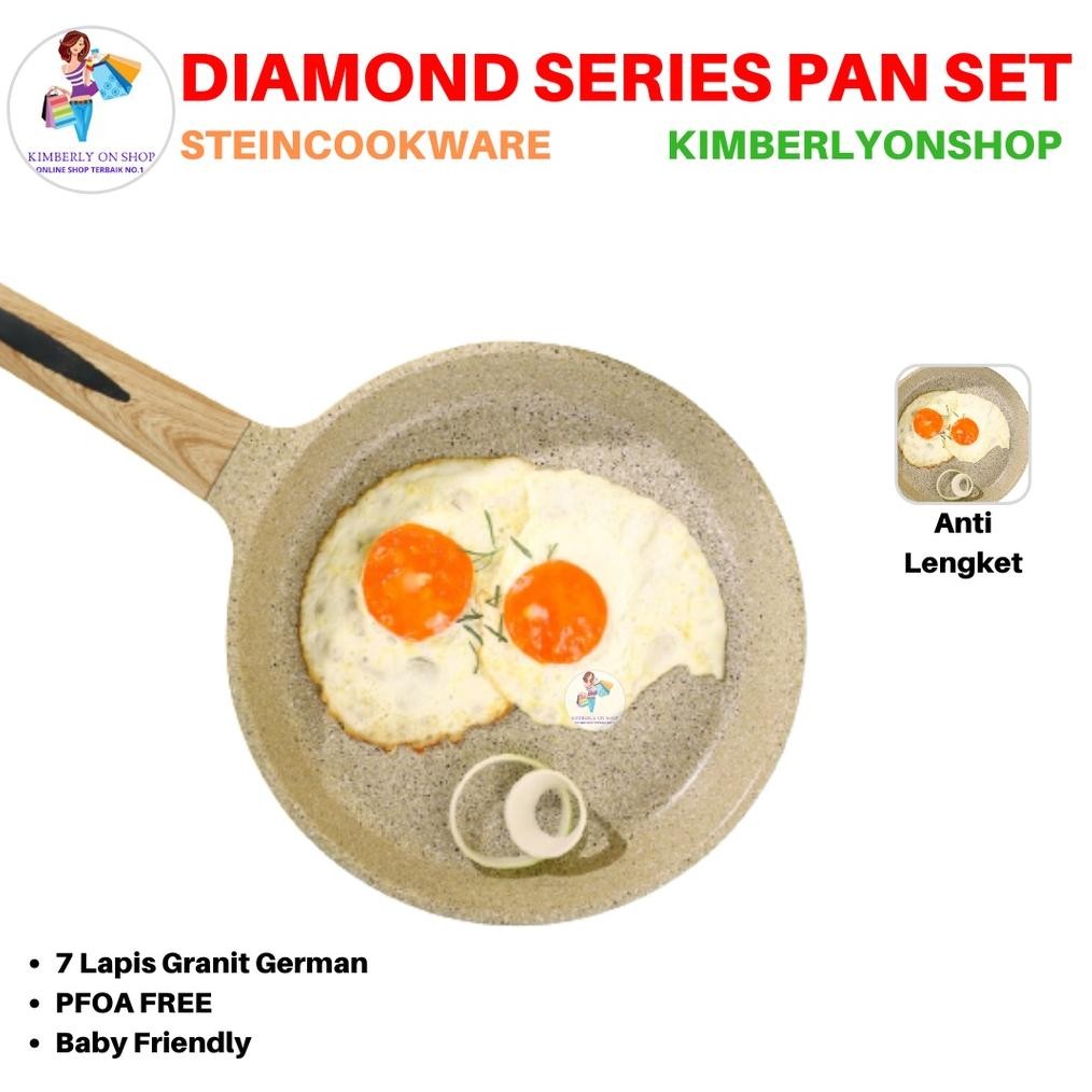 Frypan & Casserole Paket Diamond Series Set Granite Stein Cookware Stock
