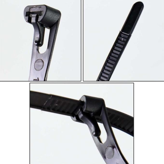 

Kabel Ties 15cm 20cm 25cm 30cm 40cm 45cm Hitam Putih 100pcs Tali Krek Bisa Buka Pakai Ulang Nylon Cable Tie Desk