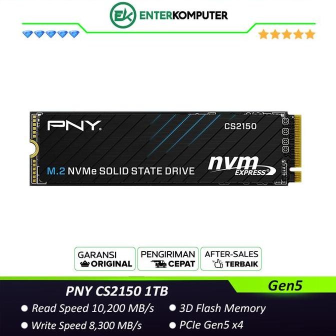 SSD PNY CS2150 1TB M.2 2280 NVMe Gen5 x4 / SSD 1TB