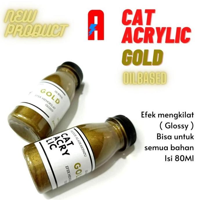 ready Cat Acrylic Oilbased GOLD untuk Sepatu dan Tas - Warna Emas Mengkilat