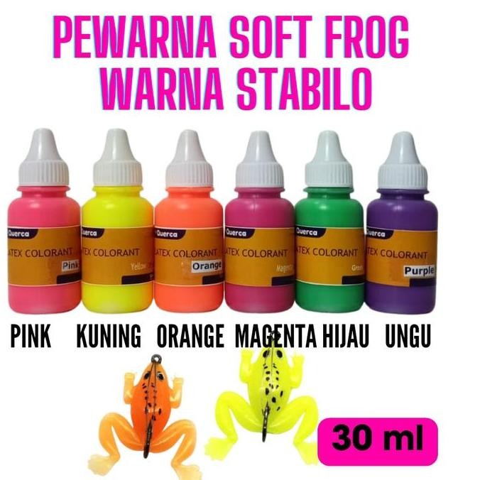 

ready Pewarna Soft Frog Warna Stabilo. Warna Menyala 30 ml Querca LatexColor