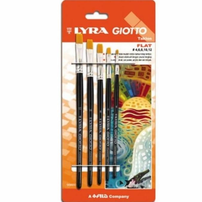 

ready Kuas Lyra Giotto Flat Set 5 pcs Brush Art Kuas Lukis