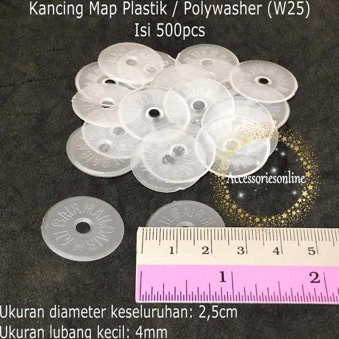 

W25 bening / Kancing map / Polywasher isi 500pcs murah