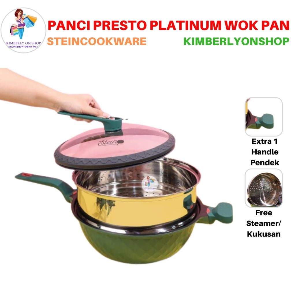 Panci Presto Wok Platinum Pressure Cooker 32 Cm Steincookware Terlaris