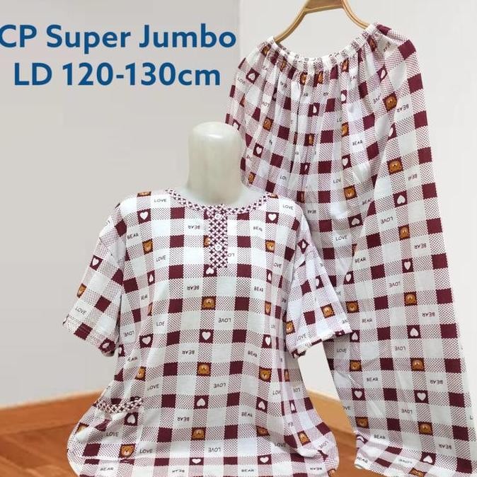 ready stock Baju Tidur CP Super Jumbo Babydoll Wanita CP Oversize Bahan Kaos LD 130cm Gambar Bordir 
