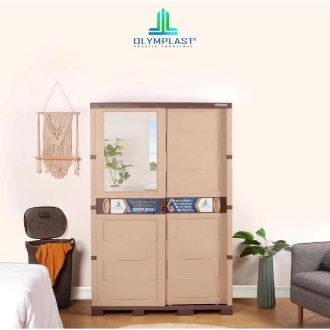 Olymplast Otc Sliding- Lemari Pakaian Plastik Pintu Sliding Geser Otc [Olybox]