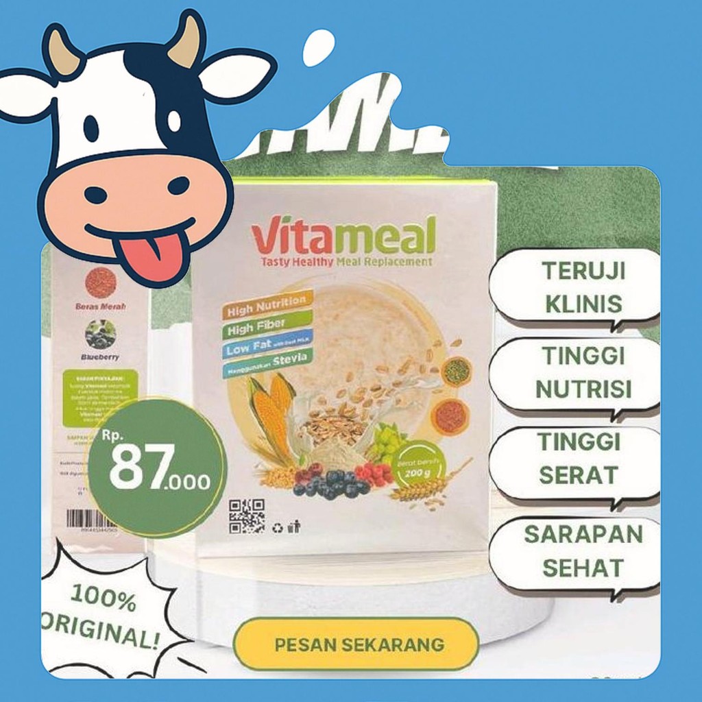 

Sereal Multigrain Vitameal 200G - Tinggi Gizi, Rendah Lemak, Susu Kambing & Gula Stevia - Granola
