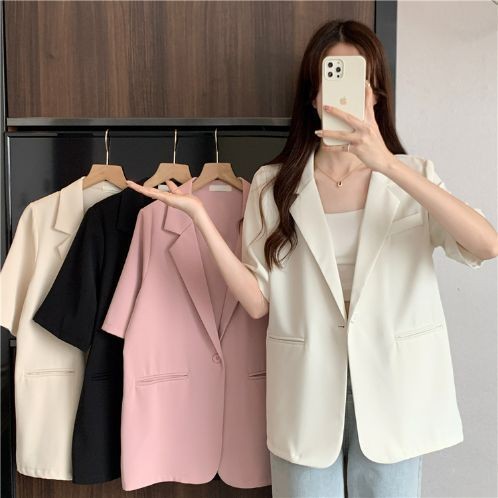 Blazer Wanita Lengan Pendek Tipis Longgar