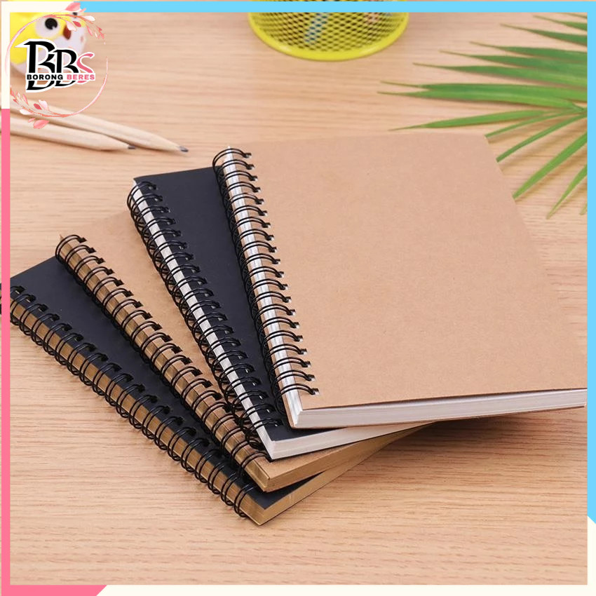 

BORES Buku Tulis Catatan Notebook Jurnal isi 50 Lembar Cover Transparan Blank Spiral Notebook Transparant