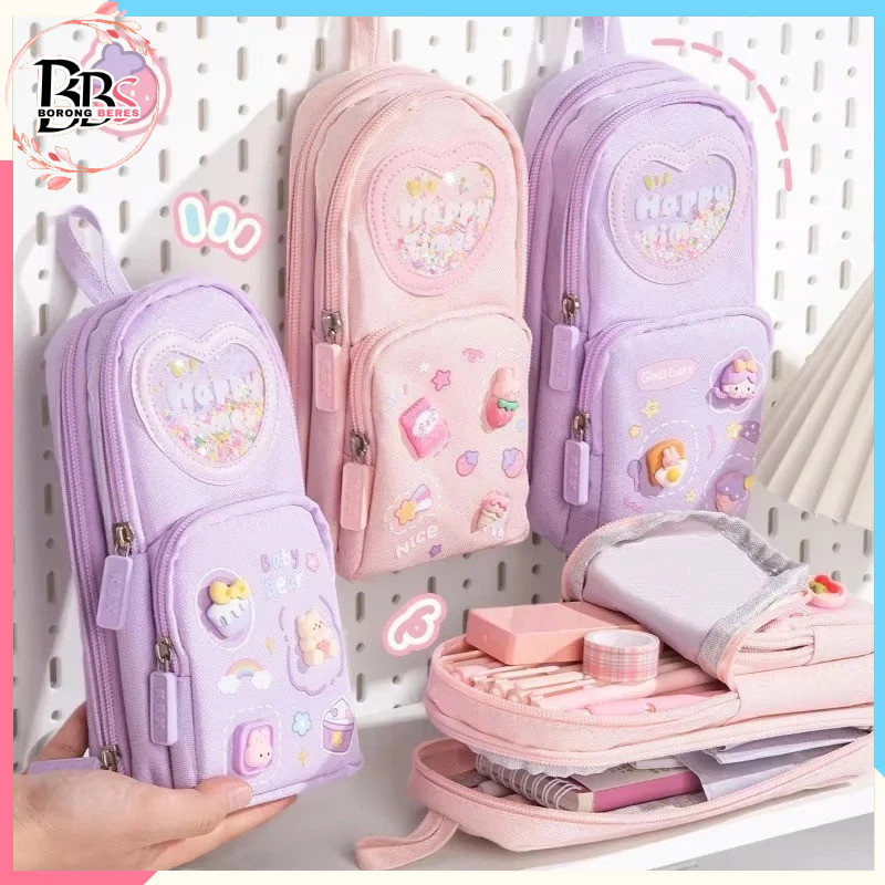 

BORES Tempat Pensil 3D 3 Resleting Karakter Kartun Kapasitas Besar Kotak Pensil Anak Sekolah 6 Sekat Tempat Pensil Lucu Kotak Pensil Serbaguna 6 Layers Tempat Alat Tulis Perlengkapan Sekolah 3 Sisi Resleting