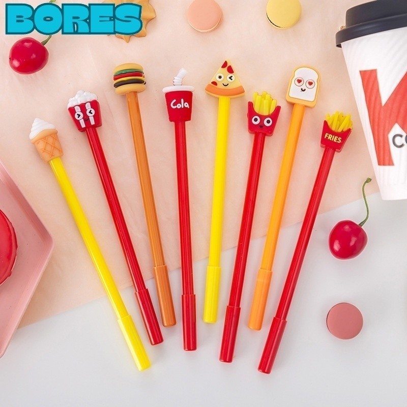 

BORES Pena Karakter Lucu Model Junk Food Burger Soda Cola French Fries Pena Fast Food Pen Karakter