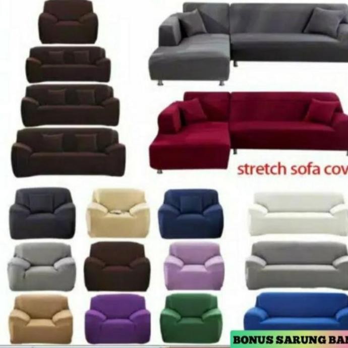 sarung /cover sofa polos 1dudukan murah