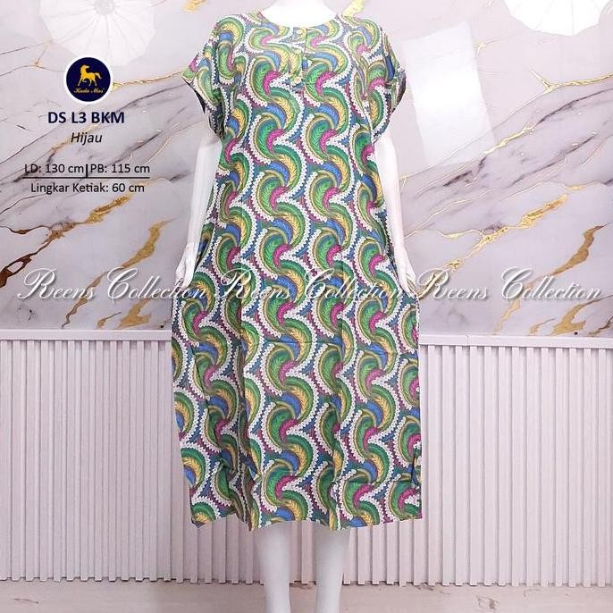 ready stock Daster Jumbo L3 Batik Kuda Mas | Daster Busui LD 130 cm Rayon Motif Premium murah