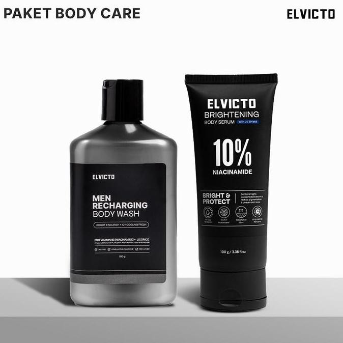 ELVICTO PAKET BODY CARE PRIA GET 2PCS | BODY SERUM & BODY WASH