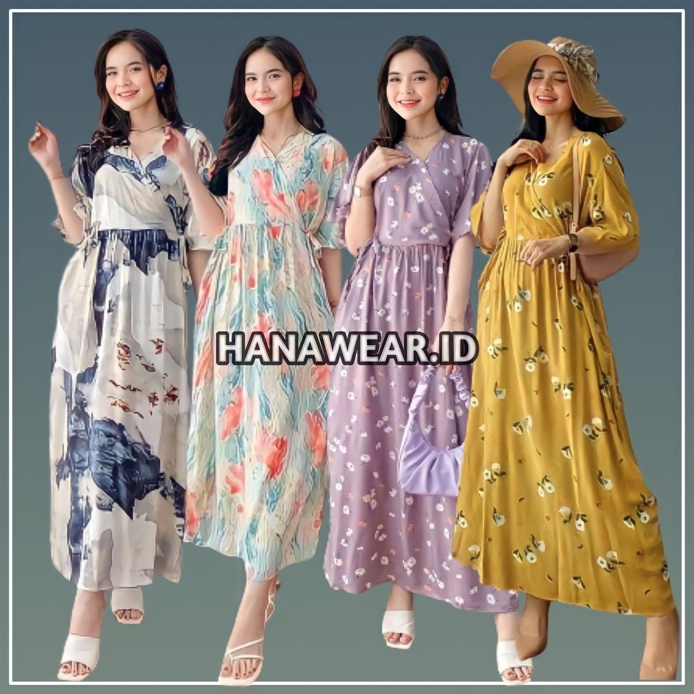 TERLARIS Baju Daster Dress Kimono Piyama Kareen Serut Dada Tidur Remaja Wanita Tali Samping Kanan Ki