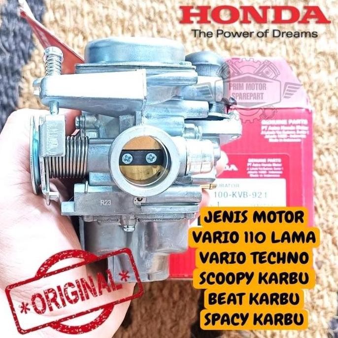 Promo Gw- Karburator Original Kvb Motor Honda Vario 110 Lama Vario Techno, Beat Karbu, Scoopy Karbu 