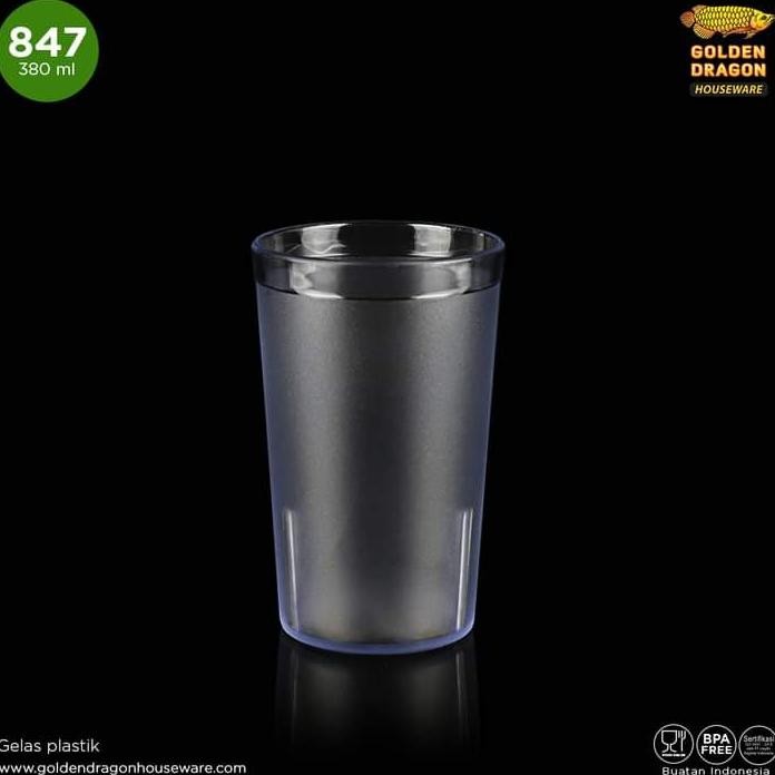6 Pcs Gelas Golden Dragon 847 | Kapasitas 380Ml | Gelas Kaca Minum Elegan Original