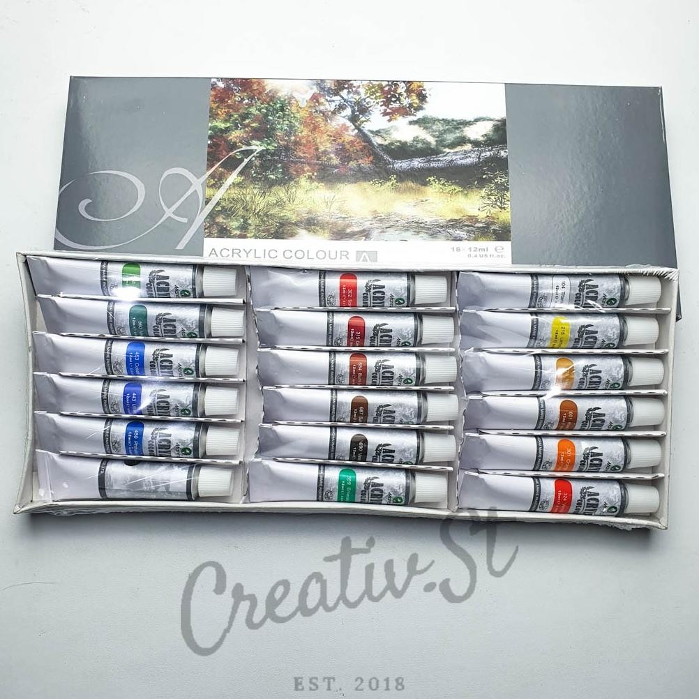 

MARIES Cat Acrylic Color 18 Warna 818B Set Paint Cat Lukis Akrilik Terlaris