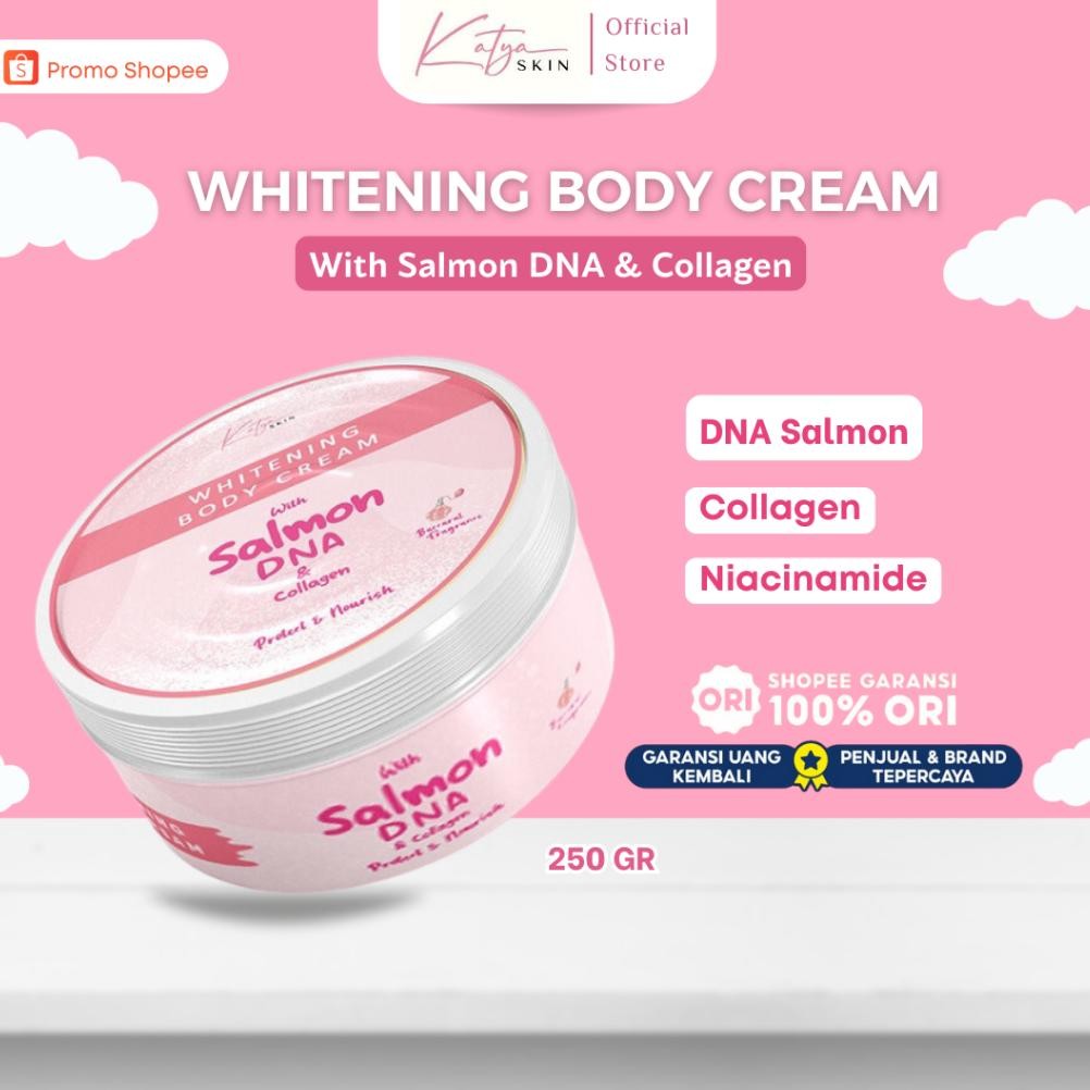 Katya Skin Dna Salmon Whitening Body Cream 250Gr - Krim Pemutih Badan Bpom Original