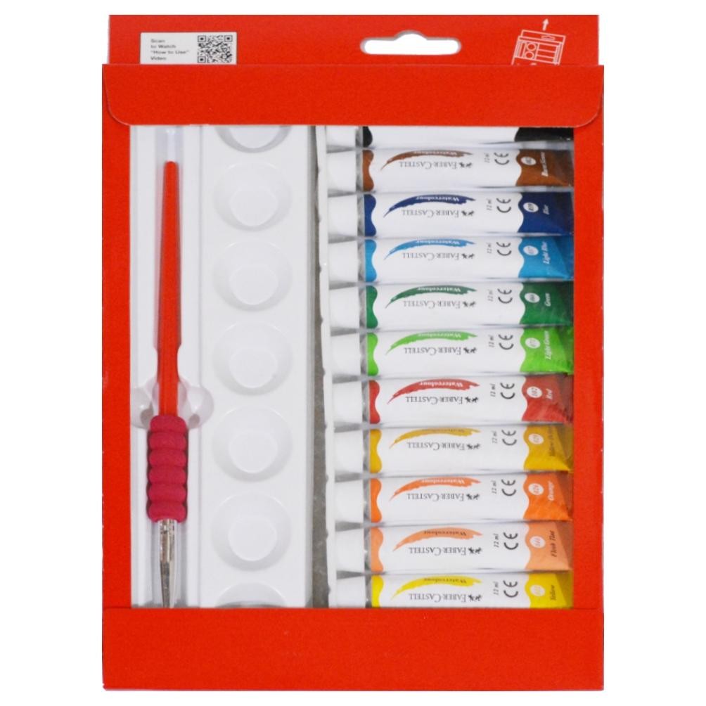 

Cat Air Faber Castell / Water Colours 12 Mili / Set 12 Warna / Free Kuas dan Pallet Terlaris