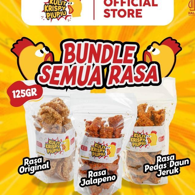 

Piupiu Bundle 3 Kulit Ayam Crispy Semua Rasa Pedasjalapeno Sna Food Cemilan Keripik