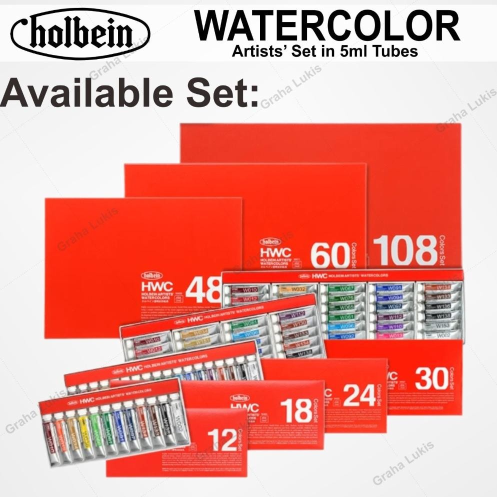 

Holbein Artists Watercolors Complete Set of 24 Colors W405 Terlaris