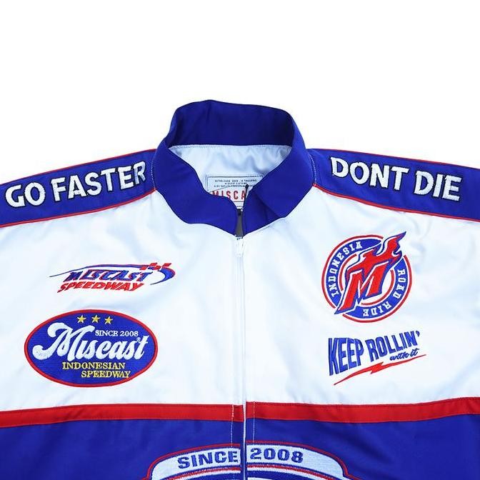 Grosir Miscast Nascar Jacket Vintage Buggati White
