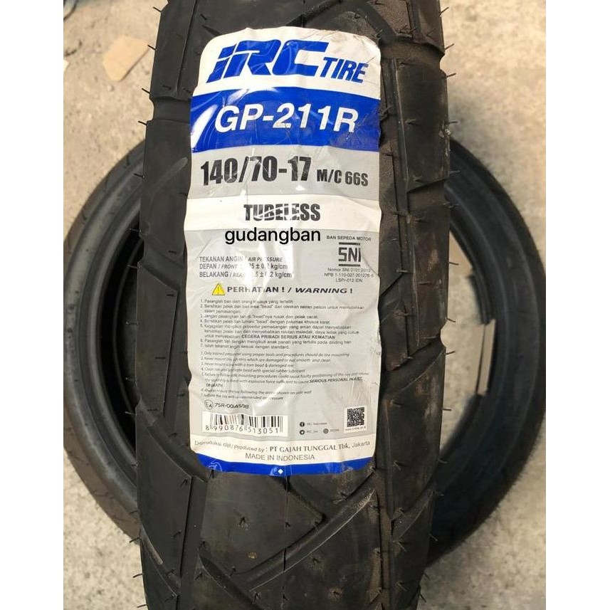 IRC GP211 R 140 70 17 Tubeless Dual Puose FREE PENTIL Ban luar motor Yamaha XSR Semi Trail GP211R Re