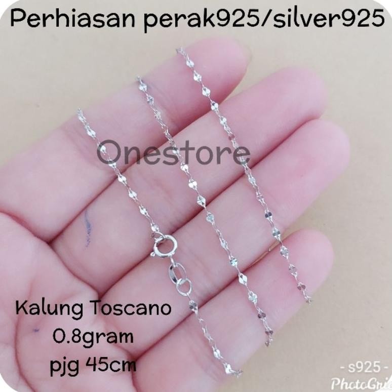 Produk Baru Kalung Toscano Silver 925 Lapis Emas Putih Model KLGB Terbaru