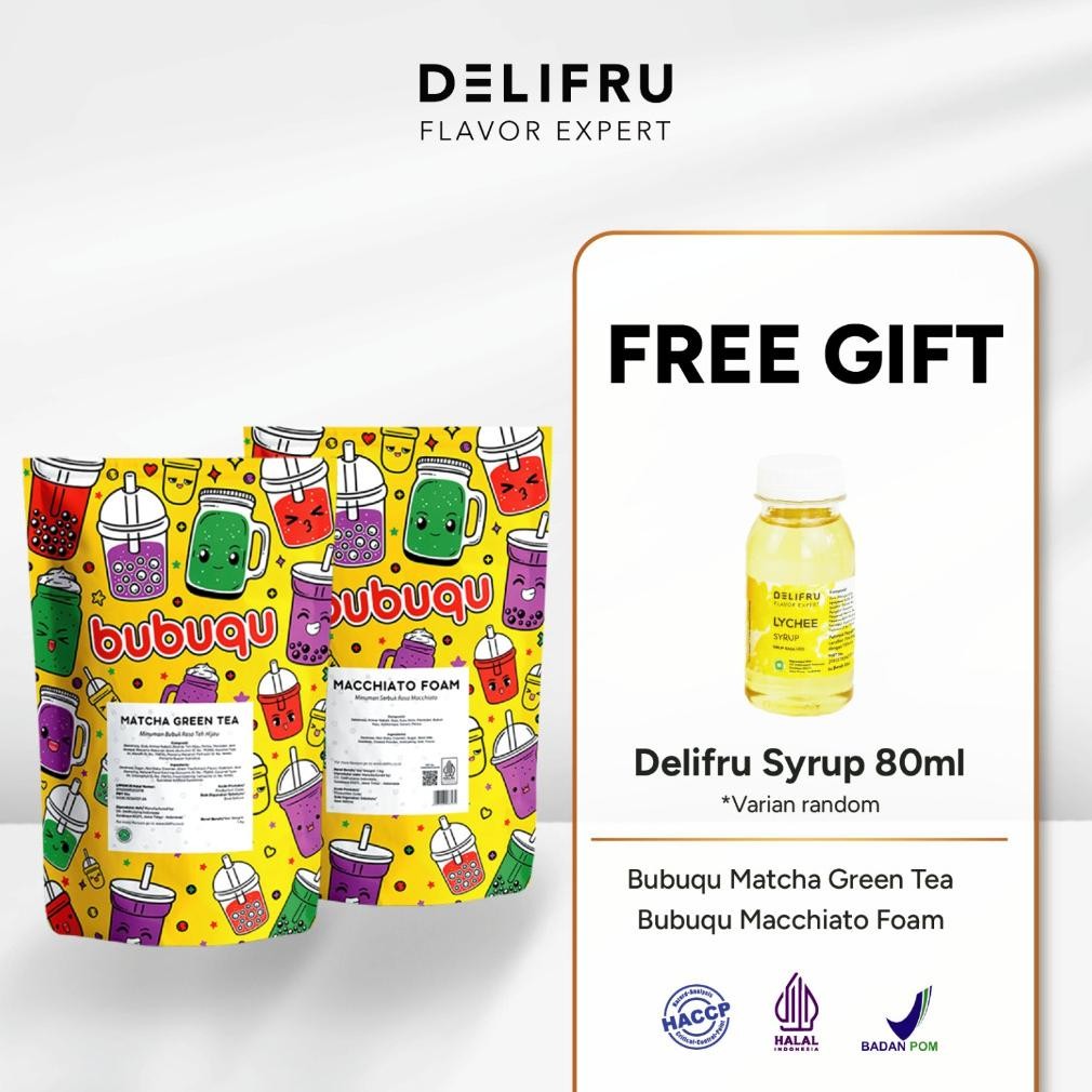 

ASLI BUBUQU PAKET BUBUK MINUMAN MATCHA 1KG + POWDER MACCHIATO FOAM 1KG