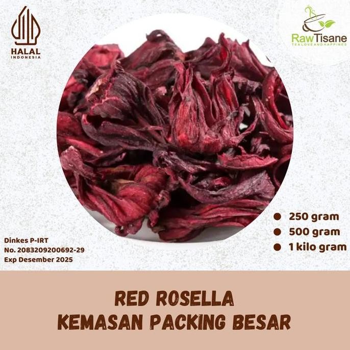 

SALE!!! RAW TISANE Red Rosella Tea / Teh Bunga Rosella Merah Isi 1 Kg