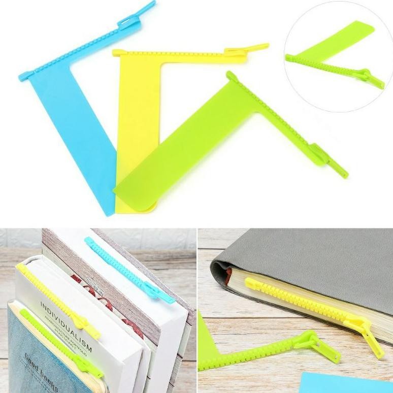 

Pembatas Penanda Buku Bookmark Bentuk Zipper Resleting Lucu Unik Simple Alat Tulis Stationery RB07