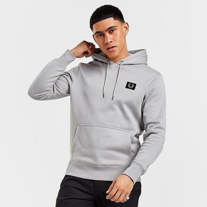 Murah Fred Perry Badge Hoodie Limestone Original