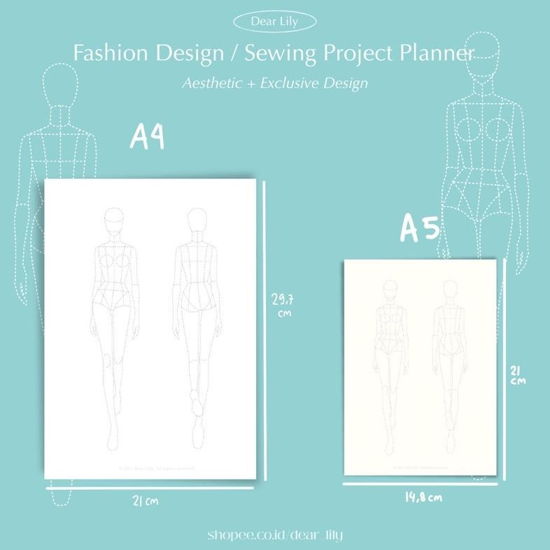 

DEAR LILY - SKETSA JAHIT WANITA A5 / B5 / A4 ( 6 lubang / 20 lubang / 26 lubang/ 30 lubang) - WOMAN FIGURE TEMPLATE - FASHION SKETCH WOMAN RUNWAY CATWALK - ISI KERTAS BINDER - FASHION PLANNER RB07