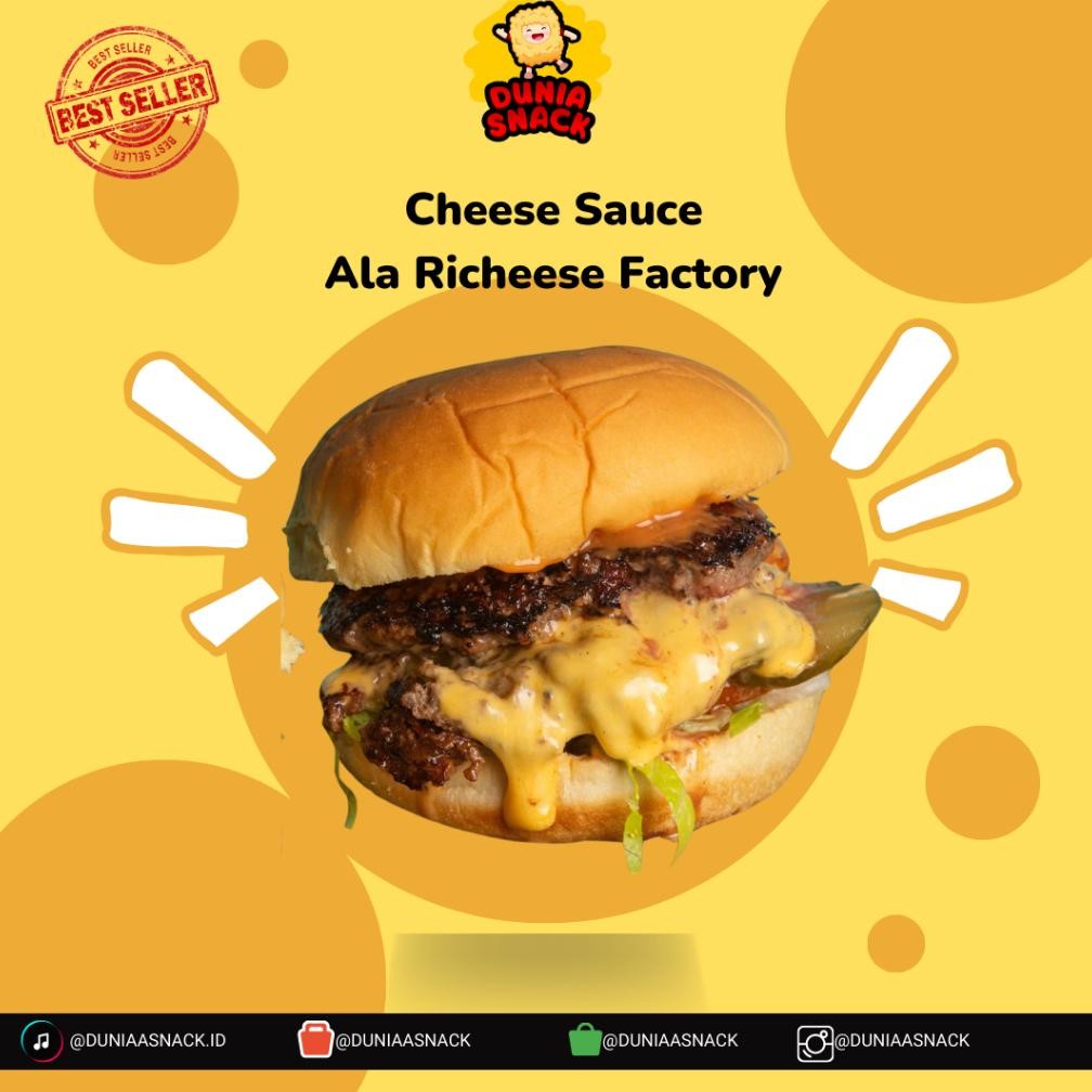 

Baru Saus Keju Richeese Factory 500ml Cheese Sauce Rasa Pedas Gurih