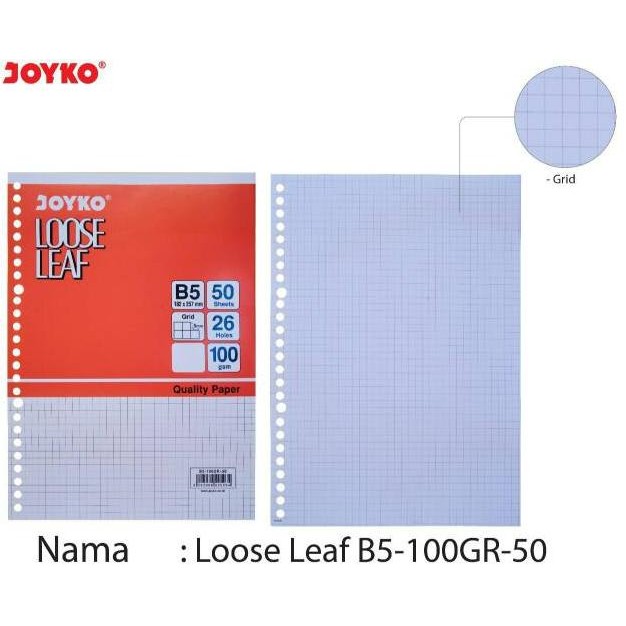 

Isi Binder Grid / Kotak-Kotak B5 (26ring) RB07