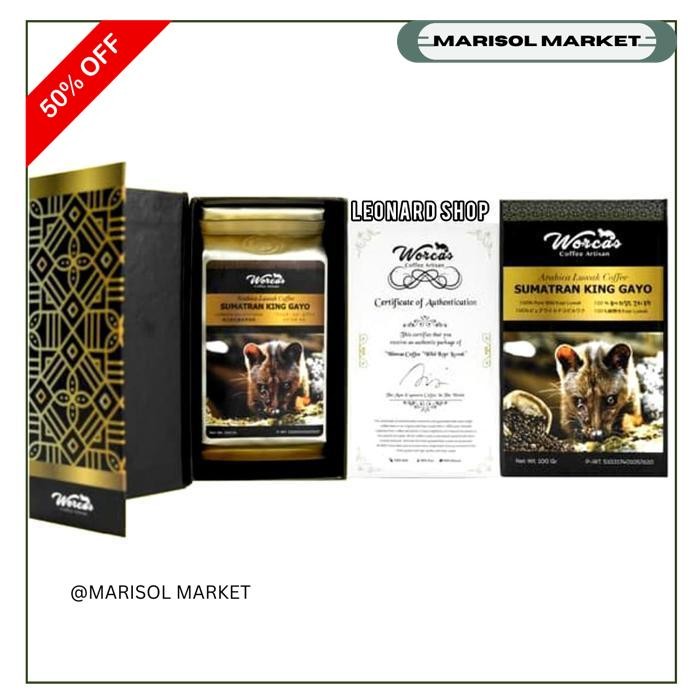 

KOPI LUWAK LIAR WORCAS SUMATRAN KING GAYO BOX BIJI BEAN / BUBUK GROUND BERKUALITAS
