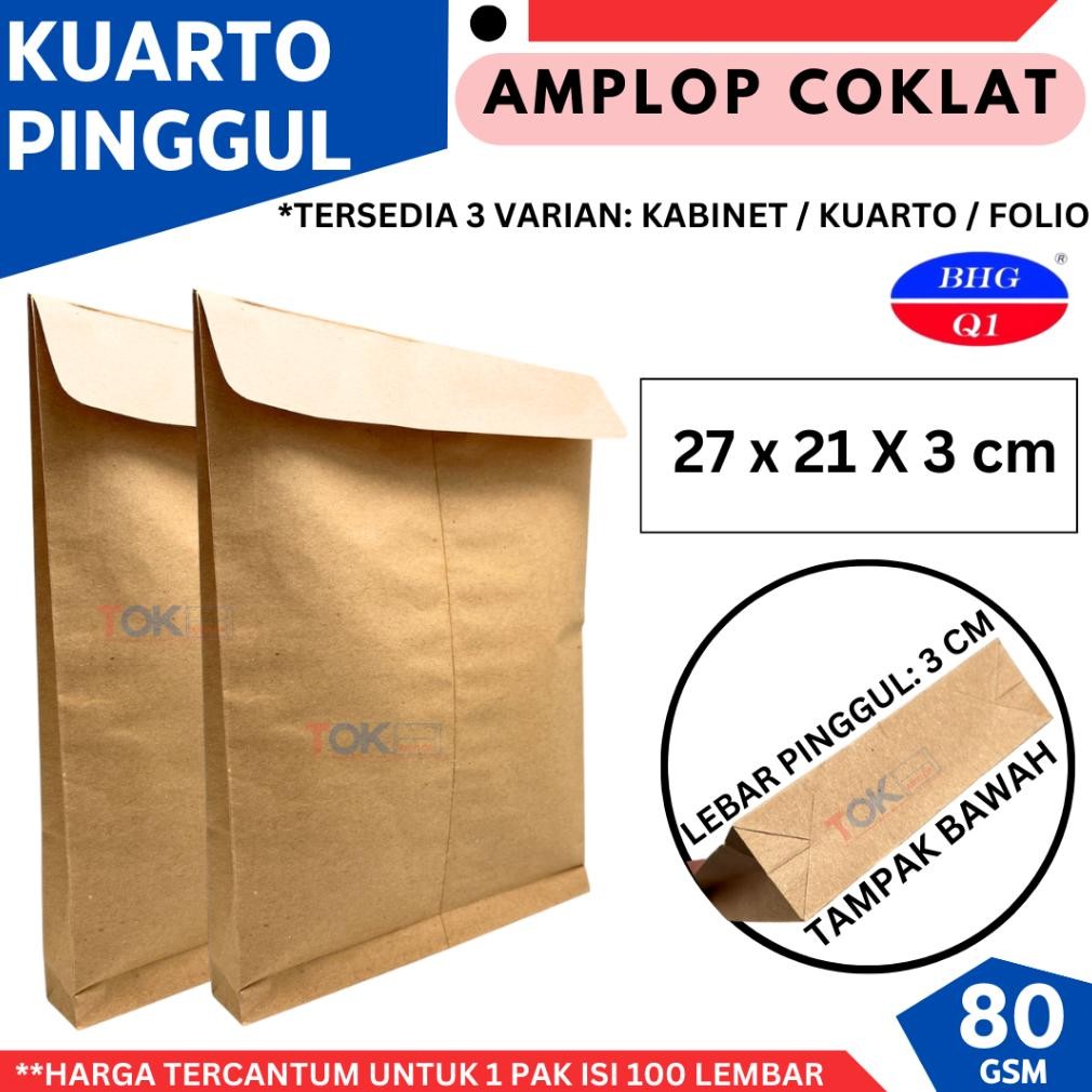 

Baru Amplop Coklat Kuarto Pinggul 21x27x3cm Isi 100 Lembar