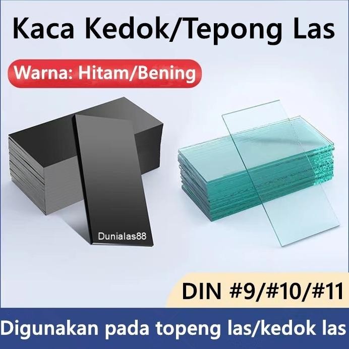 Terlaris Kaca Kedok Las Din No.9 No.10 No.11 Hitam Bening Putih Black 9 10 11