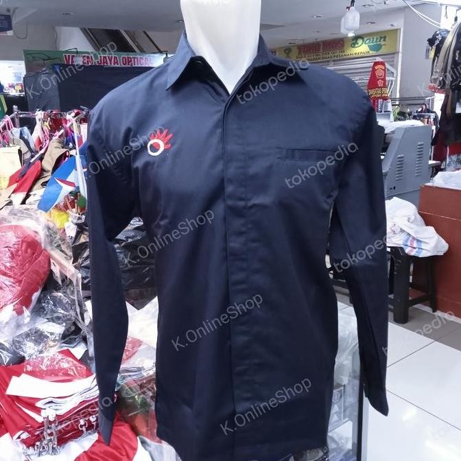 KEMEJA TELKOM SERAGAM TELKOM BAJU TELKOM LENGAN PANJANG NAVY